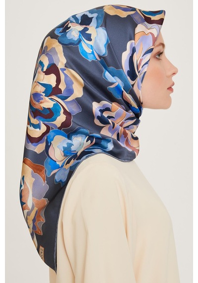 Armine İpek Eşarp 2025 Kış - 9234-34 Twill - Metalik Gri
