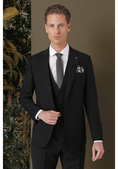 Efor Tk 887 Slim Fit Siyah Klasik Takım Elbise Siyah Efor Tk 887 Slim Fit Siyah Klasik Takım Elbise Siyah