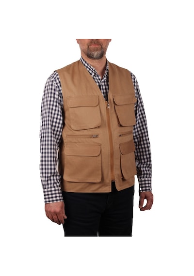Çok Cepli Yazlık Taba Gabardin Yelek (Yiğit İş Elbiseleri) (431250708)
