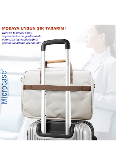 Microcase Honor Pad X8b 11 İnch İle Uyumlu Tablet Çantası 2 Bölmeli Al4227 Krem Pembe Mavi