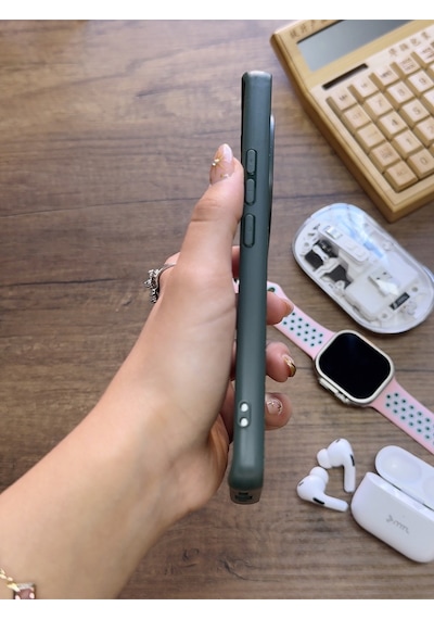 Redmi Note 14 Pro 5g Uyumlu Premium Deri Dokulu Darbelere Karşı Dayanıklı Nazal Silikon Kılıf Haki