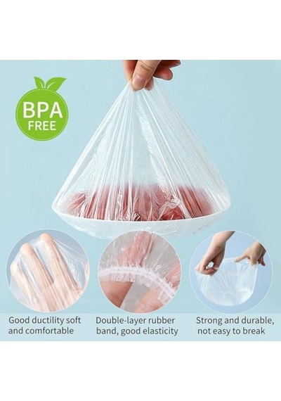 Tabak Bonesi 100 Adet Gıda Temasına Uygun Bpa Free Dayanıklı Lastikli Poşet Tabak Ve Tencereler Için Koruyucu Kapa Diğer