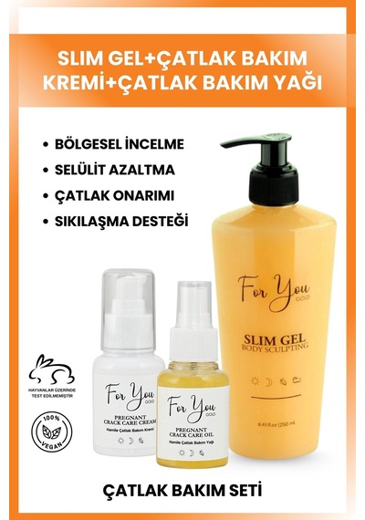 Slim Jel Selülit Jeli Ve Çatlak Oluşumunu Azaltmaya Yardımcı Çatlak Kremi&çatlak Bakım Yağı