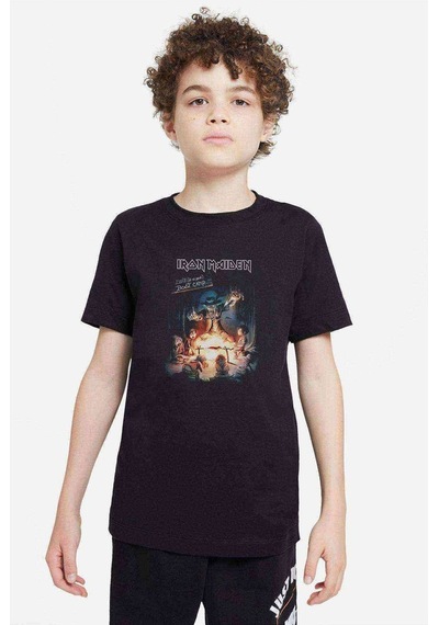 Tshirthane Maıden Eddıe Boot Camp Baskılı Unisex Çocuk Siyah T-Shirt