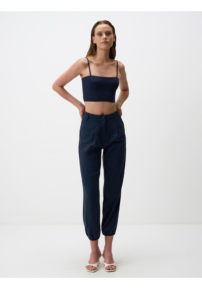 Jimmy Key Lacivert Dar Paça Normal Bel Kargo Cepli Gabardin Pantolon 4ww02210990494 Lacivert