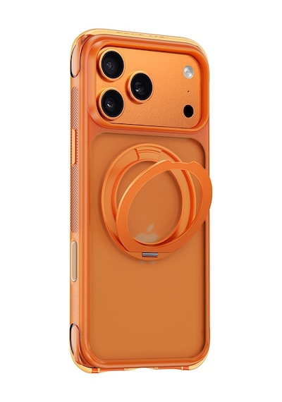 Apple iPhone Uyumlu 18 Pro Max Kılıf Wiwu Ag-203 Aeroguard Ultra Serisi M-safeli Airbag Standlı Kapak Turuncu
