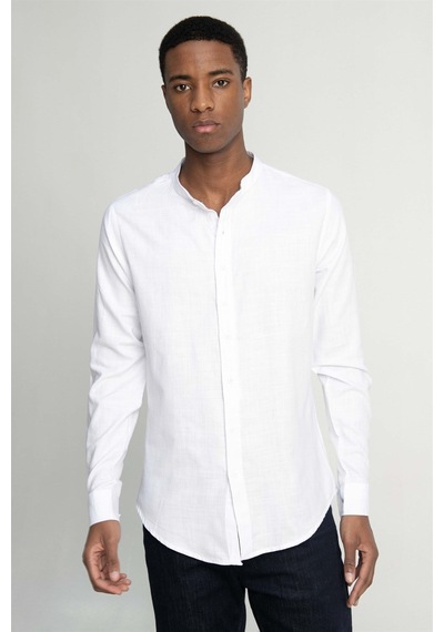 Tudors Slim Fit Dar Kalıp Uzun Kol Hakim Yaka Pamuklu Keten Efekt Beyaz Gömlek-26932-beyaz Beyaz Tudors Slim Fit Dar Kalıp Uzun Kol Hakim Yaka Pamuklu Keten Efekt Beyaz Gömlek-26932-beyaz Beyaz
