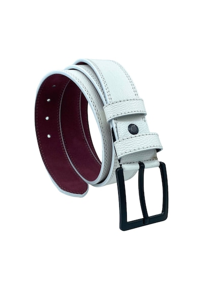 Süzer Deri 4 Cm. Spor Suni Deri Dikişli Model Kemer Beyaz Beyaz