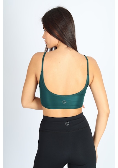 Soft&Basic Crop Fit Yeşil Askılı Spor Bra Yeşil