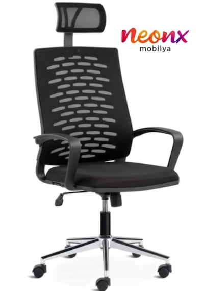Neonx Phonix Başlıklı Çalışma Koltuğu Ofis Koltuğu Çalışma Sandalyesi Siyah