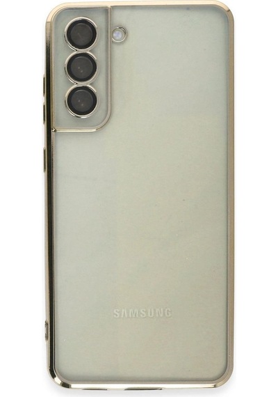 Tedar Samsung Galaxy Uyumlu S21 Fe Kılıf Razer Lensli Silikon - Gold Najmaddin standart