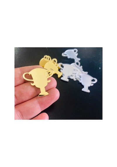 15 Adet Pleksi Gold Veya Gümüş 3 Cm Ödül Kupası Pleksi Süsleme Ürünü Pleksi Ödül Kupası