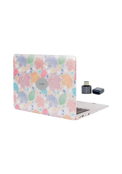 Macbook Air M1 Kılıfı A2337 A2179 A1932 Uyumlu 13.3 İnç Premium Vinleks Deri Kaplama Pastel Yaprak Desenli Hard Case Sert Kapak İnce Hafif Koruyucu Kılıf