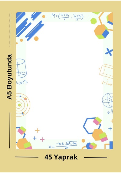 Matematik Ve Bilim Temalı A5 Not Defteri 45 Yaprak Çok Renkli