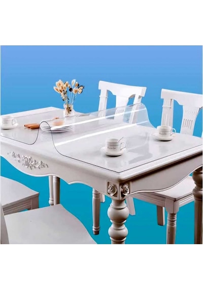 1.2 Mm Kalınlık 120 Cm En Şeffaf Kalın Pvs Masa Koruyucu Mika Masa Örtüsü 120 X 150