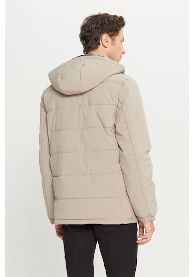 AC&Co / Altınyıldız Classics Erkek Vızon Standart Fit Normal Kesim Dik Yaka Kapüşonlu Yan Cepli Casual Mont VIZON
