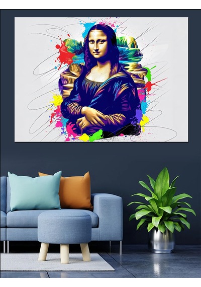 Graffiti Tarzı Mona Lisa Dekoratif Kanvas - Mdf Ahşap Tablo