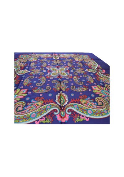 Tikitonki Bohem Etnik Desenli Saten Mor Eşarp - 90x90 Mor Mor