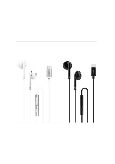 Hi-fi Ses Kaliteli Mikrofonlu Ve Kontrol Panelli Type-c Kablolu Kulaklık Ef29 Şeffaf