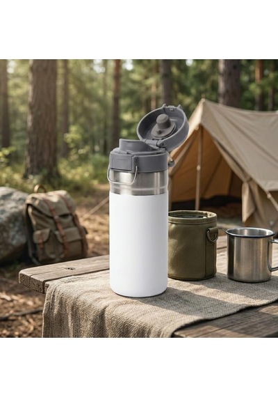 500 Ml 0,5 Litre Kapasiteli Paslanmaz Çelik Termos Kupa - Entegre Ağızlıklı, Taşıma Kulplu Seyahat Matarası B Diğer