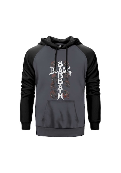 Black Sabbath Skull Gri Renk Reglan Kol Sweatshirt Gri