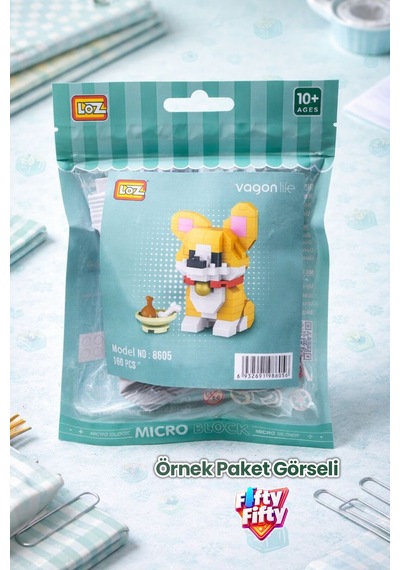 Loz Micro Block 4'lü Sevimli Hayvan Seti 4 Farklı Model Dekoratif Oyuncak Yapım Seti Yapı Blok Seti