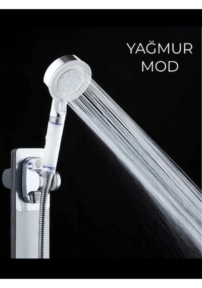 5 Fonksiyonlu Krom Beyaz Çelik Filtreli Kireç Önleyici Yüksek Basınçlı Tasarruflu Banyo Duş Başlığı Diğer