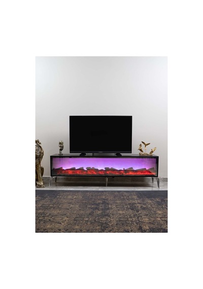 Leon Şömineli Tv Ünitesi 170 X 30 Antrasit Renkli Siyah Siyah Leon Şömineli Tv Ünitesi 170 X 30 Antrasit Renkli Siyah Siyah