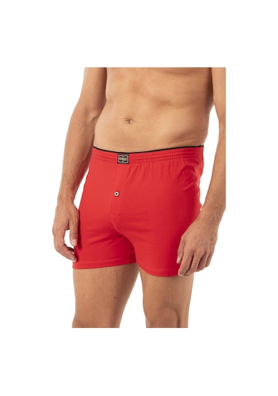 Özkan Underwear Özkan 0041 3'lü Paket Erkek %100 Pamuklu Şardonlu Klasik Rahat Kesim Havlu Bel Süprem Penye Boxer Kırmızı