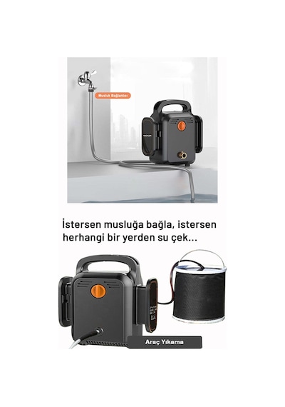 Kochler Kablosuz Taşınabilir Şarjlı Yüksek Basınçlı Araç Yıkama Makinesi