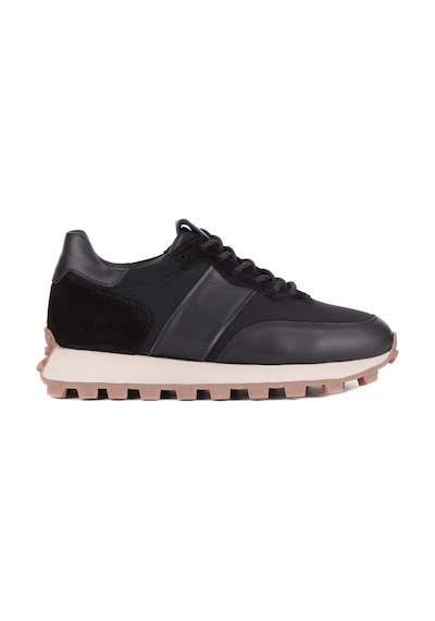 Shoetyle - Siyah Hakiki Deri Bağcıklı Erkek Sneaker 115-801-1330 Siyah