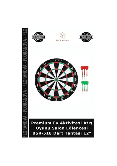 Premium Ev Aktivitesi Atış Oyunu Salon Eğlencesi Bsr-518 Dart Tahtası 12"