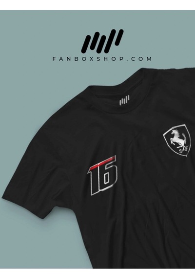 Charles Leclerc 16 Chrome Series T-shirt Siyah