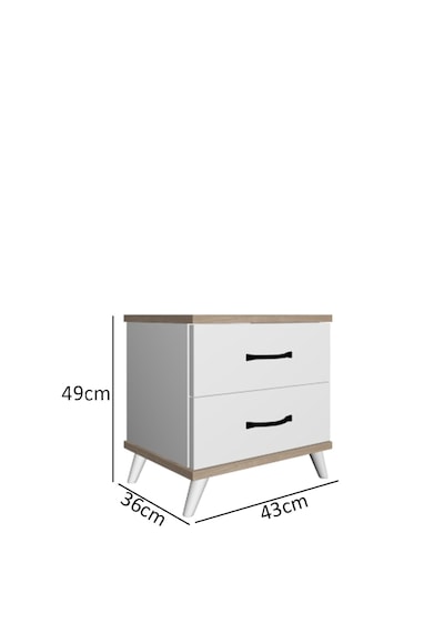 Ae-2029 Inci 2 Çekmeceli Beyaz Komodin 49 Cm