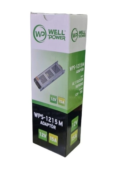 Wellpower 12Volt 15Amper Slim Adaptör Metal Kasa Wps-1215M