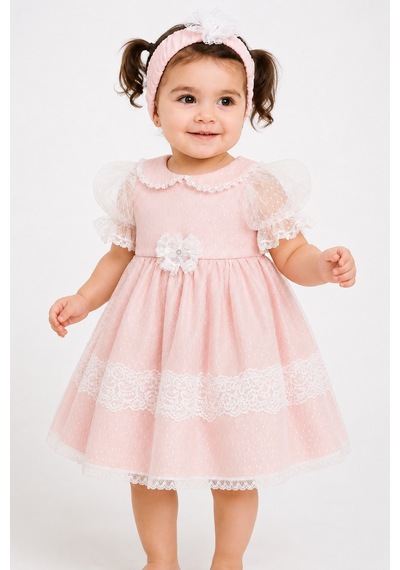Babyhola Dantel Detay Özel Tasarım Kız Bebek Çocuk Abiye Elbise Saç Bandı Mevlüt Doğum Günü Set 7029 Pudra Babyhola Dantel Detay Özel Tasarım Kız Bebek Çocuk Abiye Elbise Saç Bandı Mevlüt Doğum Günü Set 7029 Pudra