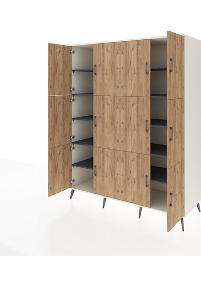 Kronos Gardrop 10 Raflı 12 Kapaklı 176x59x221 Aytaşı-çam/antrasit Çam/antrasit Kronos Gardrop 10 Raflı 12 Kapaklı 176x59x221 Aytaşı-çam/antrasit Çam/antrasit