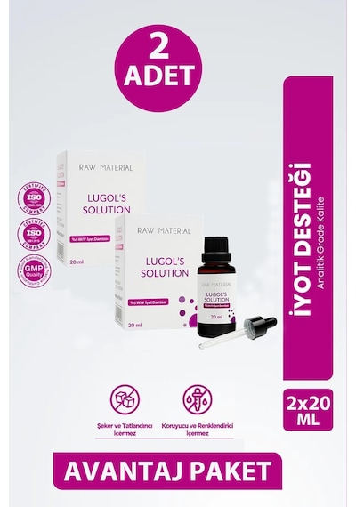 Raw Material More Than Lugol Çözeltisi %5 İyot Damla 20 Ml 2 Adet