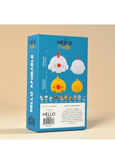 Hello Adorable Amigurumi Tığ İşi Kit Anne & Bebek Civciv Açık Kahverengi