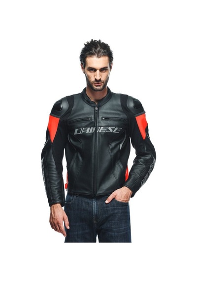 Dainese Racing 4 Deri Ceket Kırmızı - Siyah