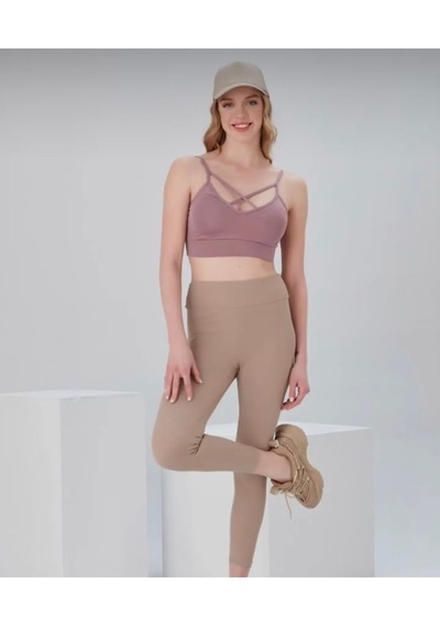 Ön Çapraz Askılı Crop Bluz - S504579 Pembe