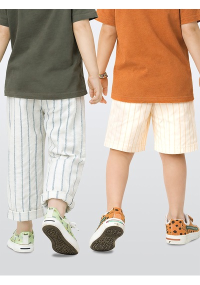 Denokids Keten Görünümlü Erkek Çocuk Şort ve Pantolon Pamuk Dokuma Yazlık