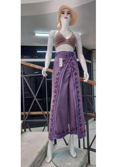 Eren Style Otantik Nakış İşlemeli Harem Şalvar Bulmaca Pantolon 104 Cm Lila
