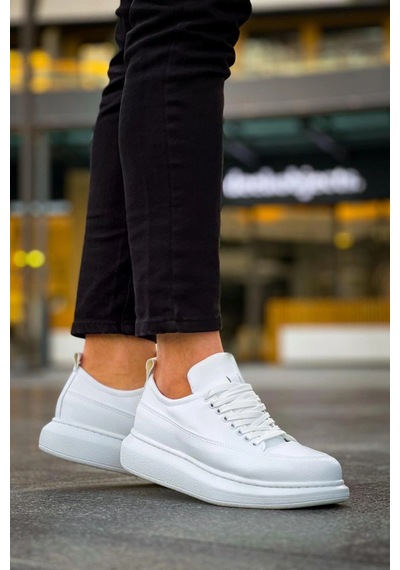Mevese Lexa Cilt Deri Erkek Günlük Sneaker Ayakkabı - Beyaz