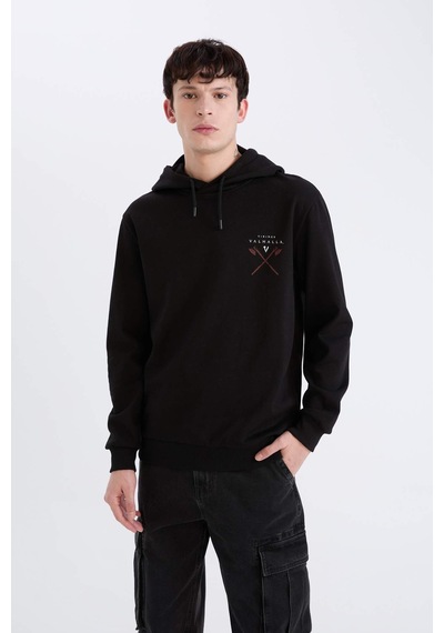 DeFacto Vikings Valhalla Regular Fit Kapüşonlu Sırt Baskılı Sweatshirt E3211AX24WNBK81 Siyah DeFacto Vikings Valhalla Regular Fit Kapüşonlu Sırt Baskılı Sweatshirt E3211AX24WNBK81 Siyah