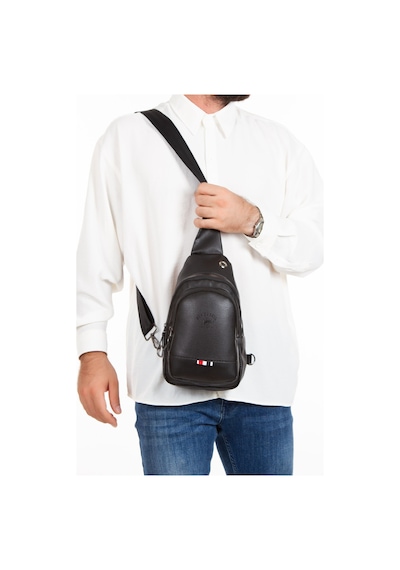 Newish Polo Erkek Bodybag Göğüs Çapraz Çanta Ve El Omuz Çantası New130 Siyah - Bronz