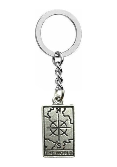 The World Tarot Kartı Figürlü Anahtarlık Zamak Metal Mistik Unisex Aksesuar