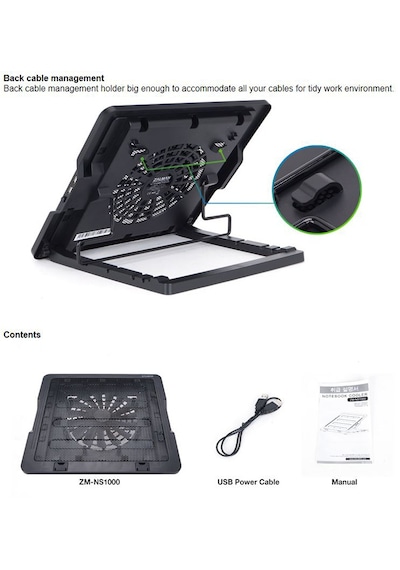 Zalman ZM-NS1000 16" Tek Fanlı Notebook Soğutucu