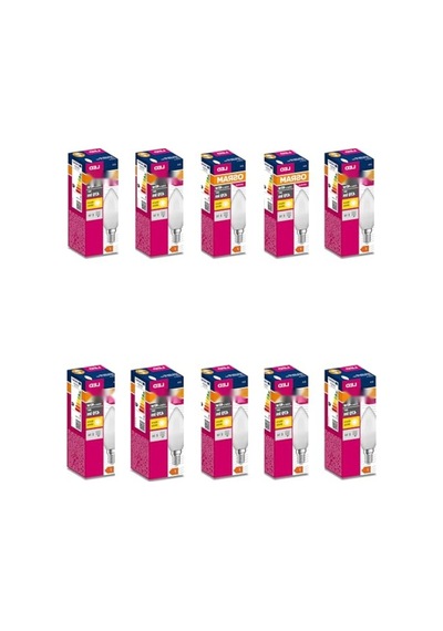 10'lu Mum Led Ampul Seti - 4.9w, E14, Sarı Renk