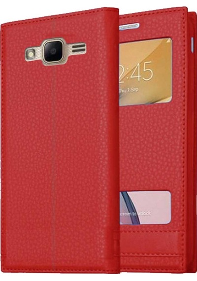 Samsung Galaxy J1 Mini Prime Uyumlu Pencereli Kapaklı Magnum Kılıf